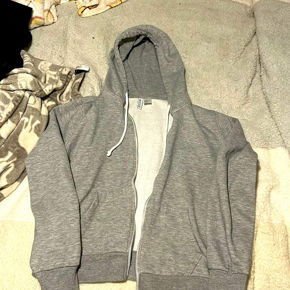 Grey zip hoodie